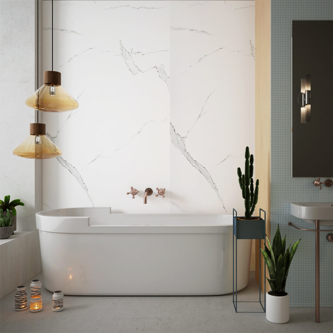 Ivory Cloud Big Marble Look Wallpanels (96in x48in)