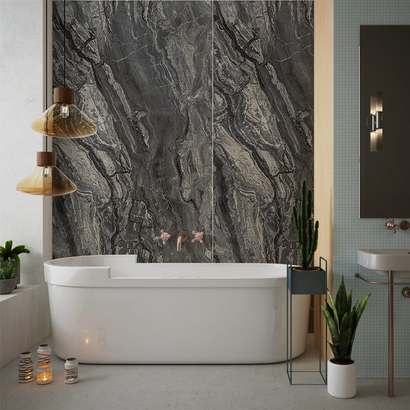 Midnight Vein Big Marble Look Wallpanels