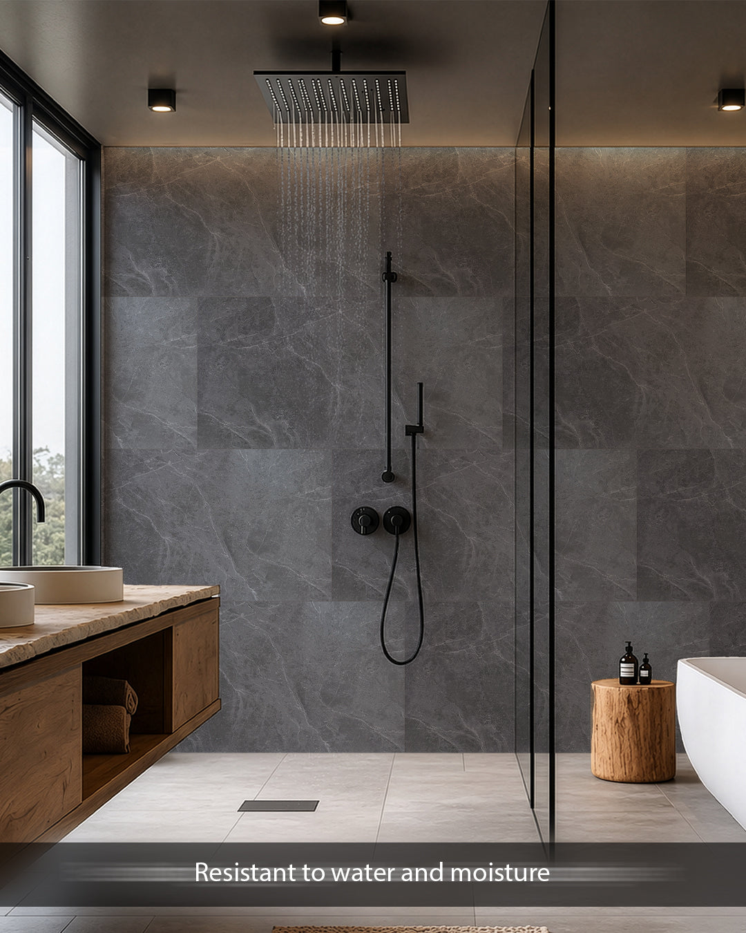 Misty Mountain- Spc Lock System Marble Effect Wall Panel (24 × 46 in) Matte Finish