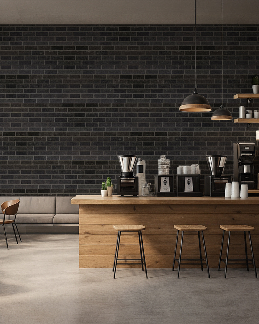 Ash Smoke T-1905 | 3D Brick Effect Decorative Wall Panels, 20x40in | 3/10/20 Panel Options