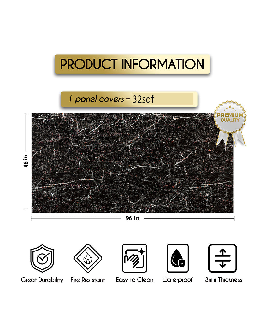 Crimson Vein Big Marble Look Wallpanels (96in x48in)