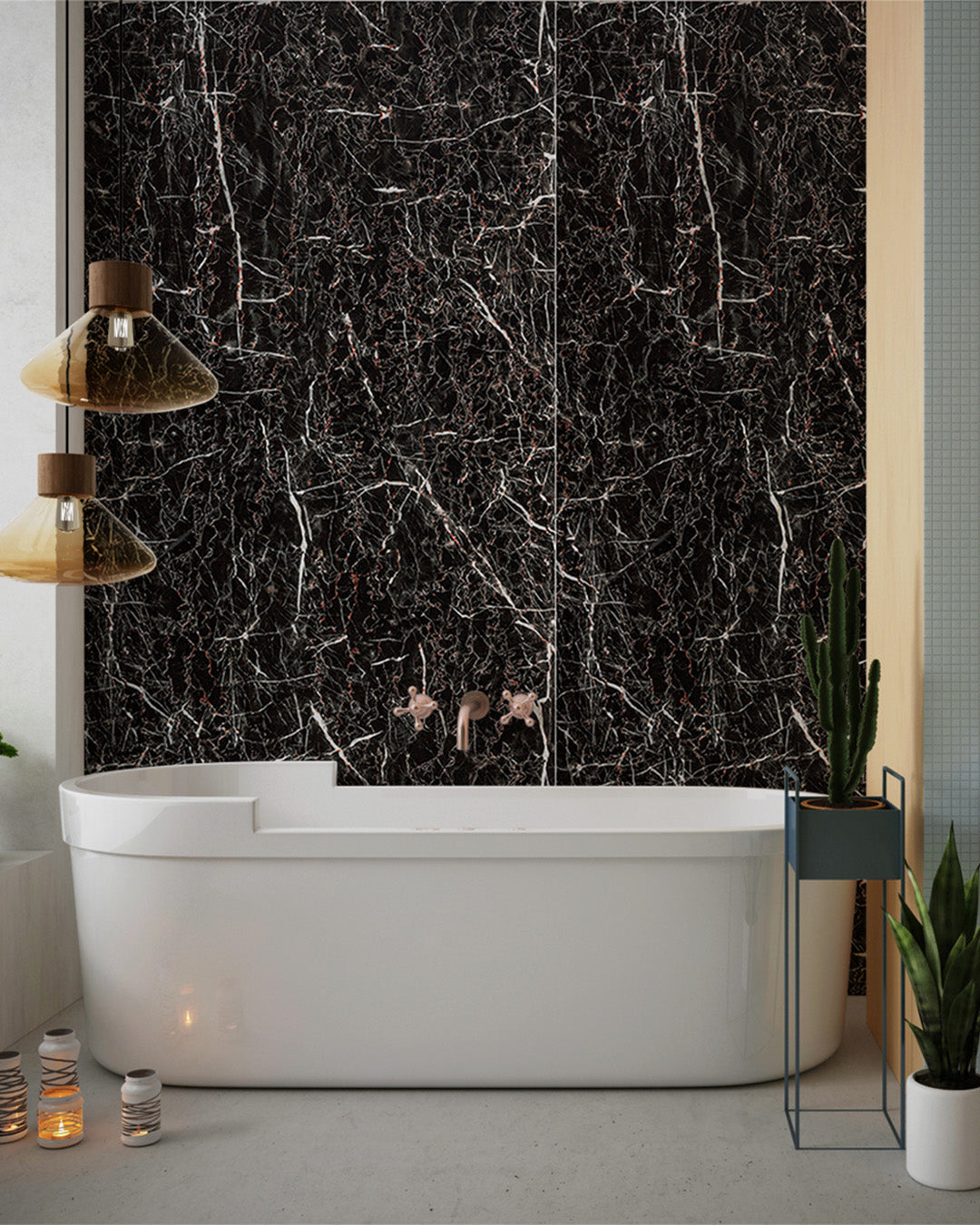Crimson Vein Big Marble Look Wallpanels (96in x48in)