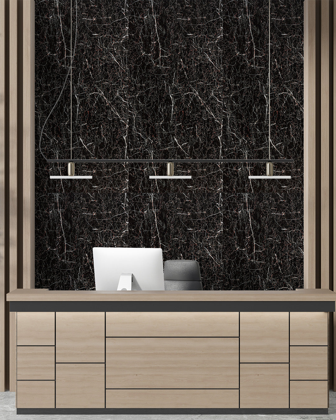 Crimson Vein Big Marble Look Wallpanels (96in x48in)