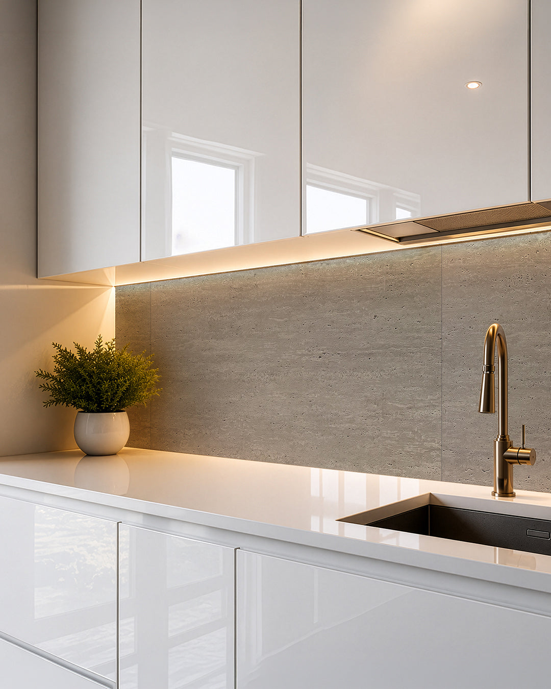 Desert Silence - Spc Lock System Marble Effect Wall Panel (24 × 46 in) Matte Finish
