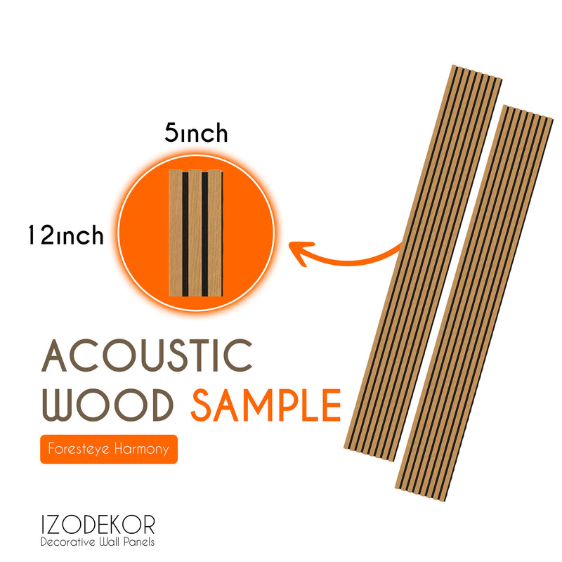 Product Sample 5"x12" Forest Eye Harmony Wood-T44 Acoustic Wood Wall Panels