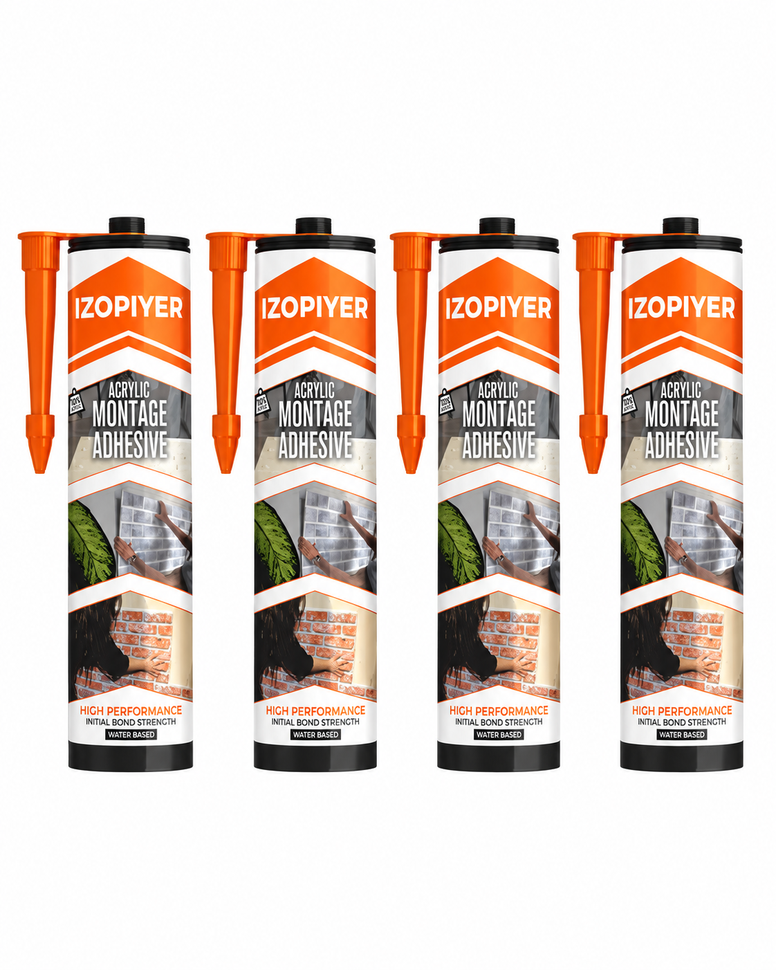 IZODEKOR Construction Adhesive - High-Strength Acrylic Adhesive Sealant for Wall Panels, Wood, Tile, Glass, and More | Instant Grab Formula for DIY & Construction Projects