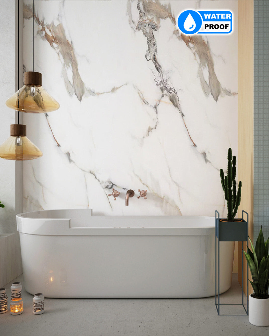 Garden Of Eden Big Marble Look Wallpanels (96in x48in)