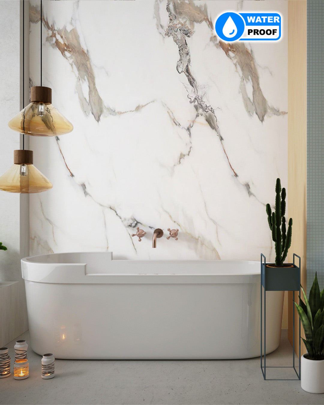 Garden of Eden Marble Look Wallpanels (24in x 48in)