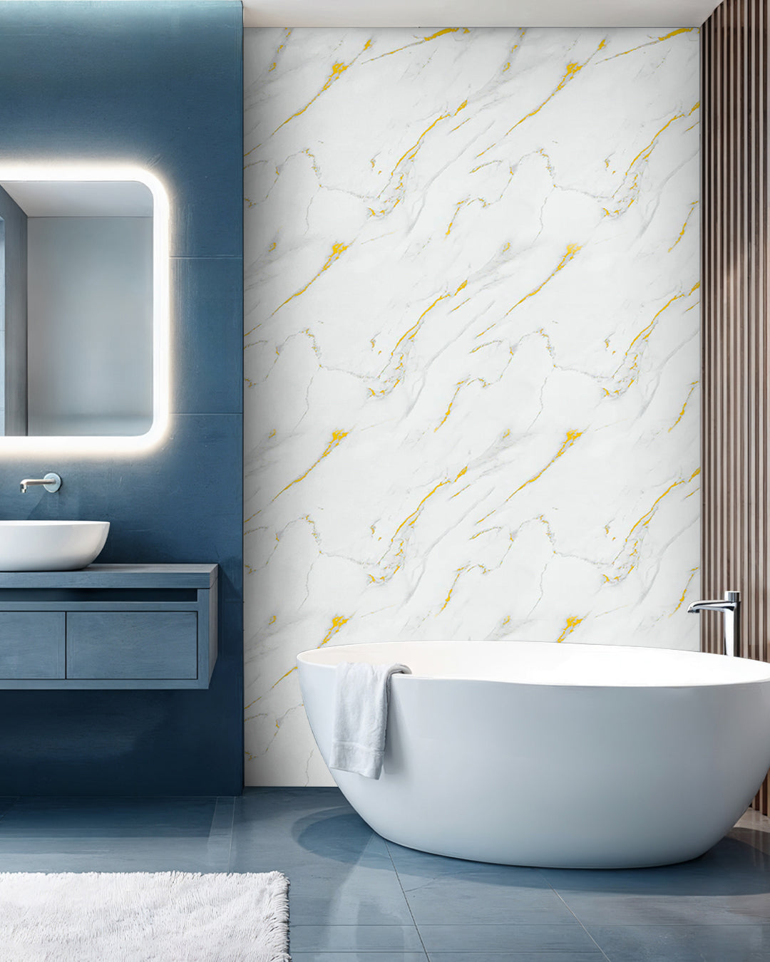 Golden Harmony Marble Look Wallpanels (24in x 48in)