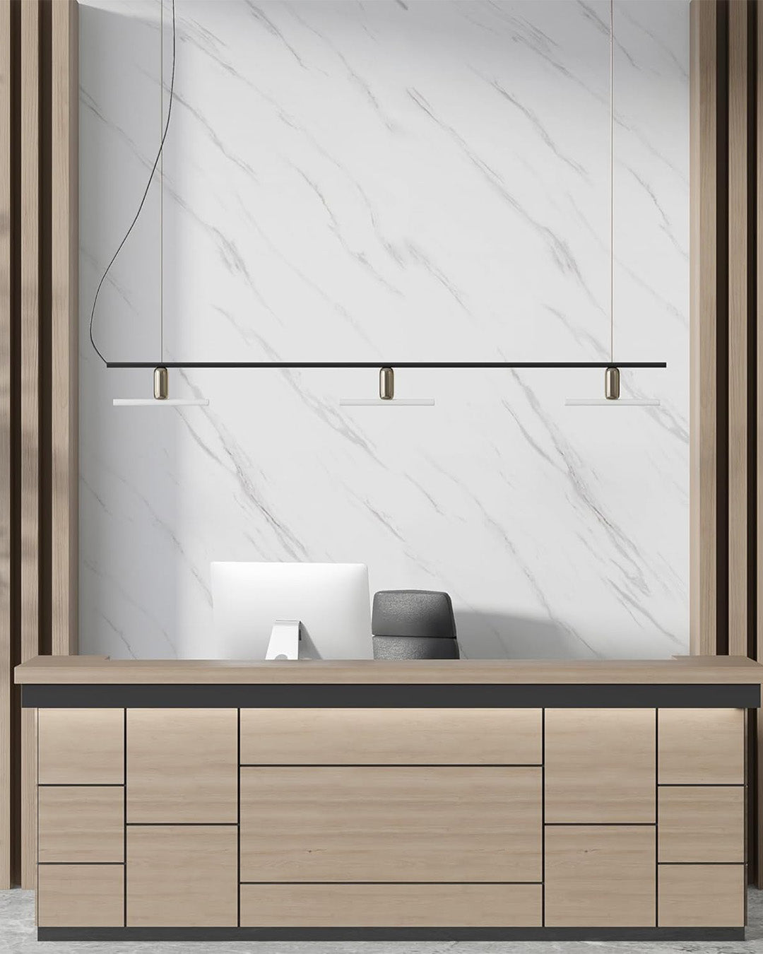 Ice Berg Grey Marble Look Wallpanels (24in x 48in)