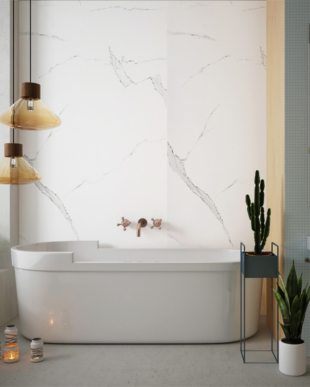 Ivory Cloud Big Marble Look Wallpanels (96in x48in)