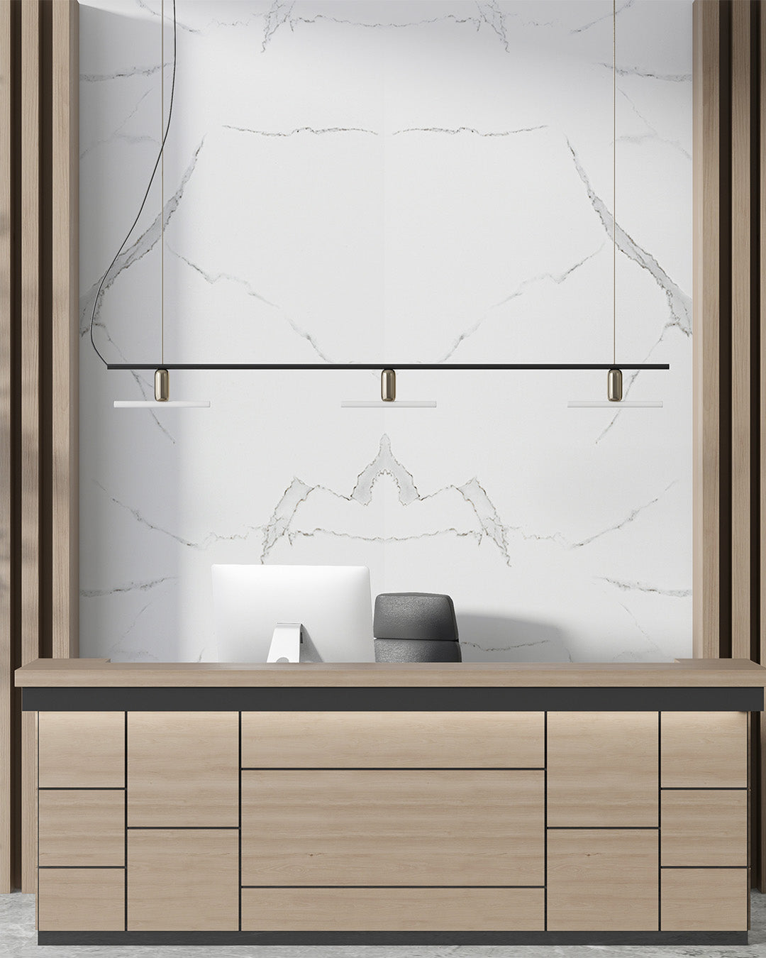 Ivory Cloud Marble Look Wallpanels (24in x 48in)