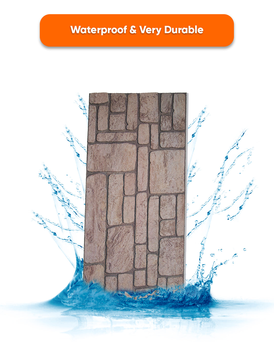 Ancient Traces K-03 | 3D Stone Effect Decorative Wall Panels, 20x40in | 3/10/20 Panel Options