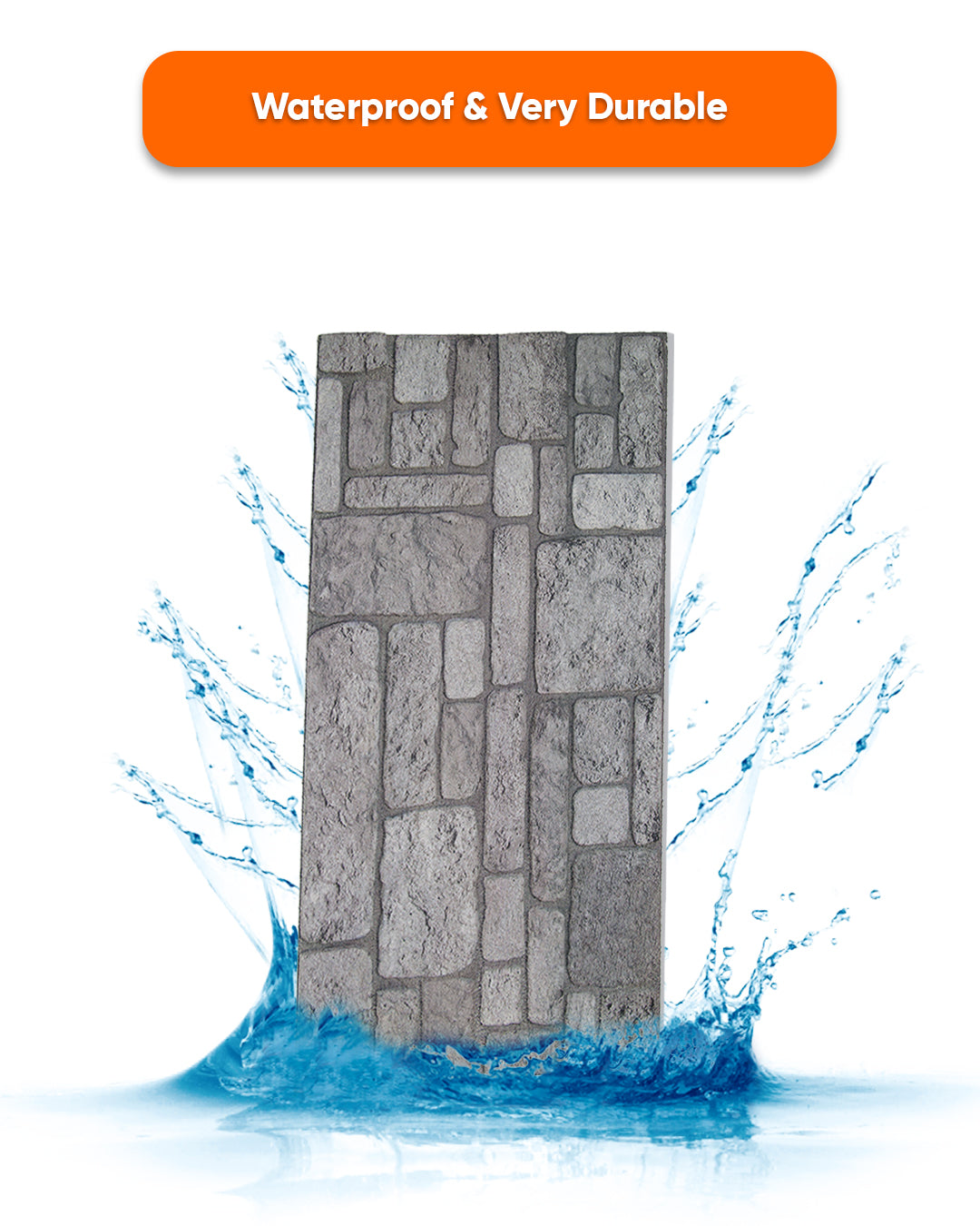 Backyard K-04 | 3D Stone Effect Decorative Wall Panels, 20x40in | 3/10/20 Panel Options