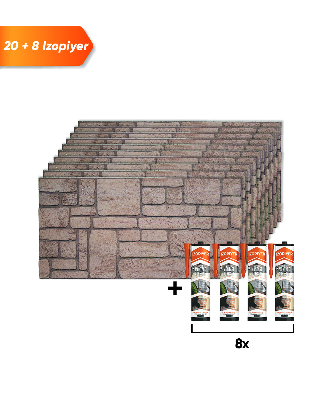 Ancient Traces K-03 3D Decorative Wall Panels, Mixed Stone Effect