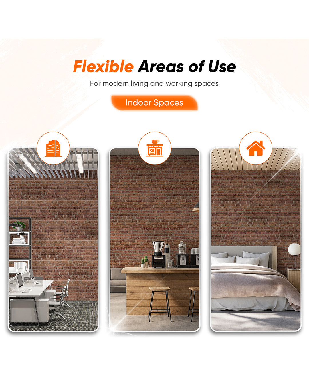 Telegraph Road SL-1812 | 3D Brick Effect Decorative Wall Panels, 20x40in | 3/10/20 Panel Options
