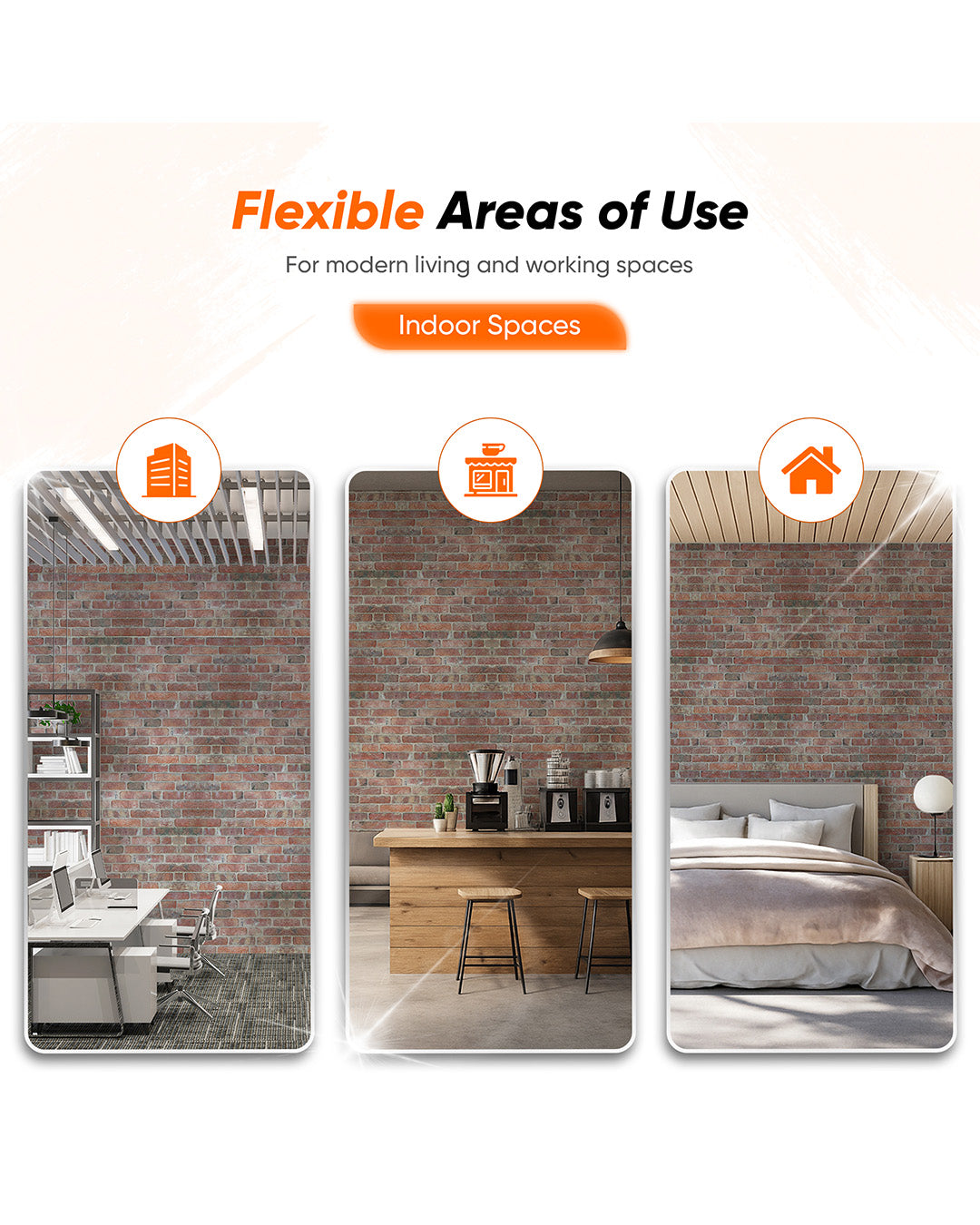 Stone Bridge SL-1902 | 3D Brick Effect Decorative Wall Panels, 20x40in | 3/10/20 Panel Options