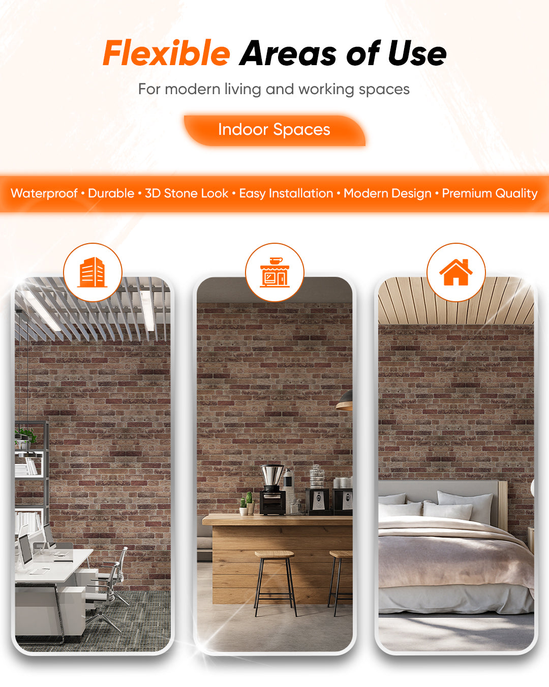 Farmhouse Style SL-1901 | 3D Brick Effect Decorative Wall Panels, 20x40in | 3/10/20 Panel Options