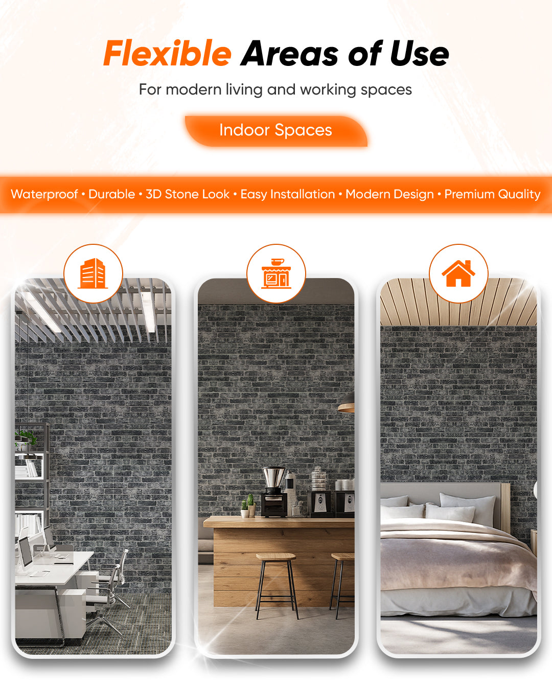 Old Town SL-1703 | 3D Brick Effect Decorative Wall Panels, 20x40in | 3/10/20 Panel Options