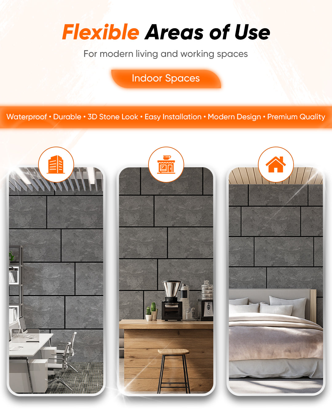 Concrete Aura AT-20 | 3D Concrete Effect Decorative Wall Panels, 20x40in | 3/10/20 Panel Options