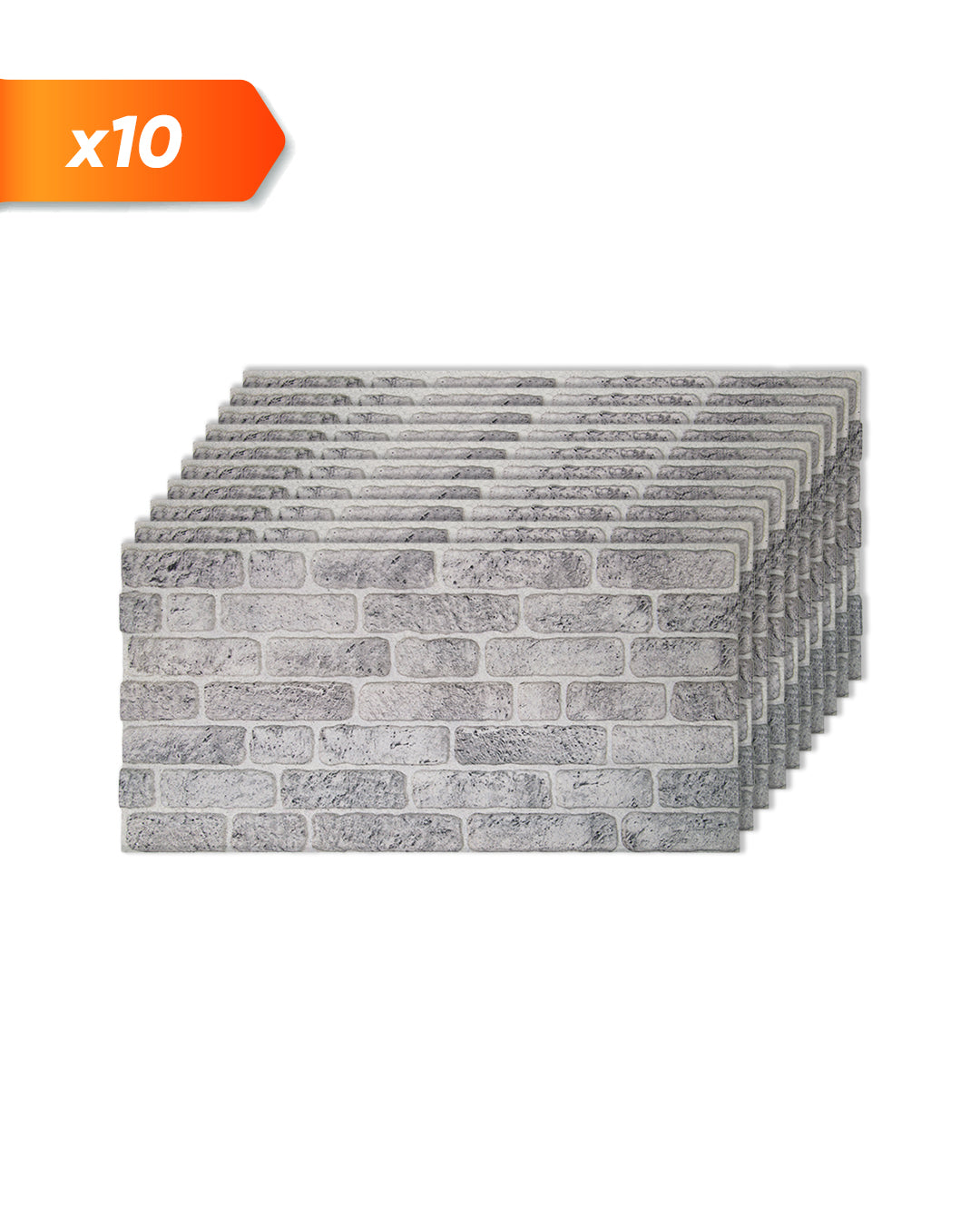 White Grey SL-1702 | 3D Brick Effect Decorative Wall Panels, 20x40in | 3/10/20 Panel Options