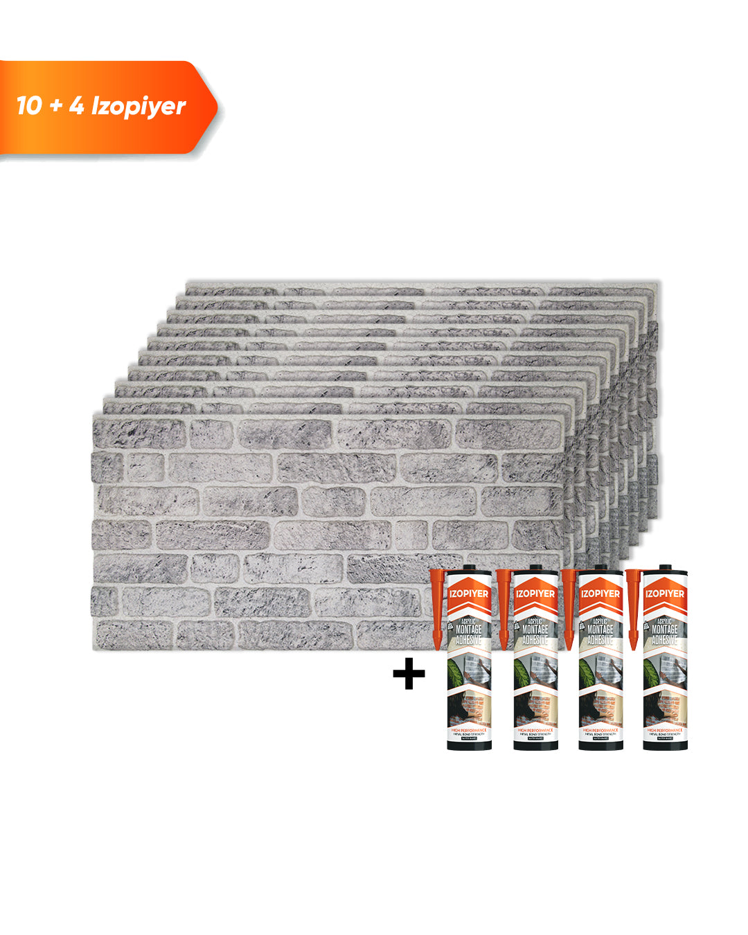 White Grey SL-1702 | 3D Brick Effect Decorative Wall Panels, 20x40in | 3/10/20 Panel Options