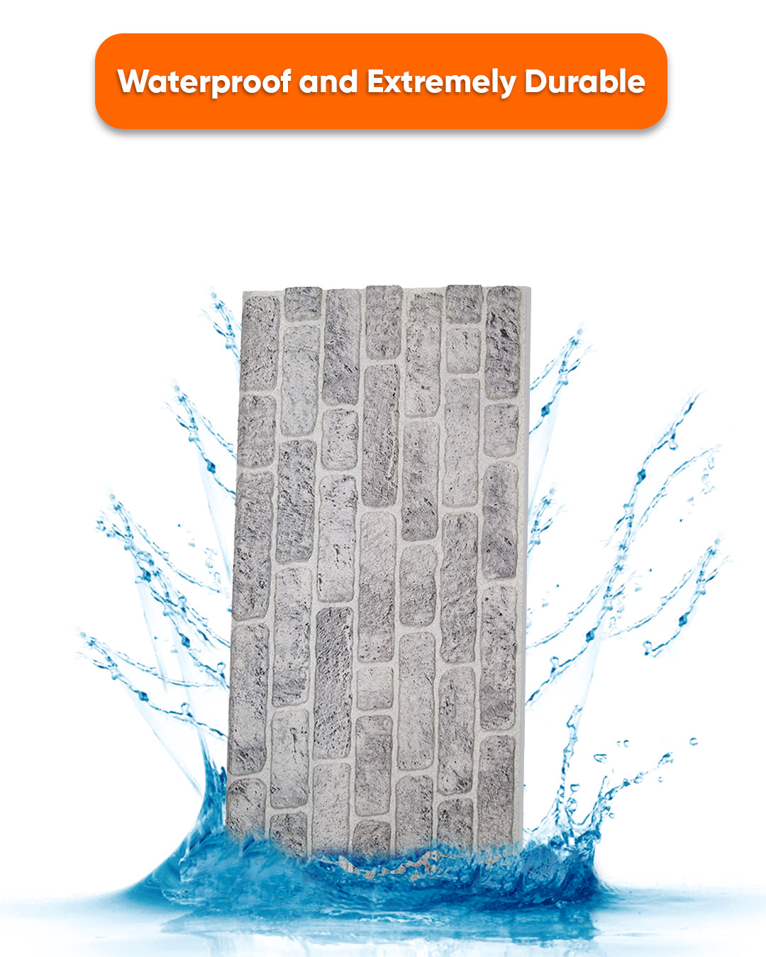 White Grey SL-1702 3D Decorative Wall Panels, Stone Effect