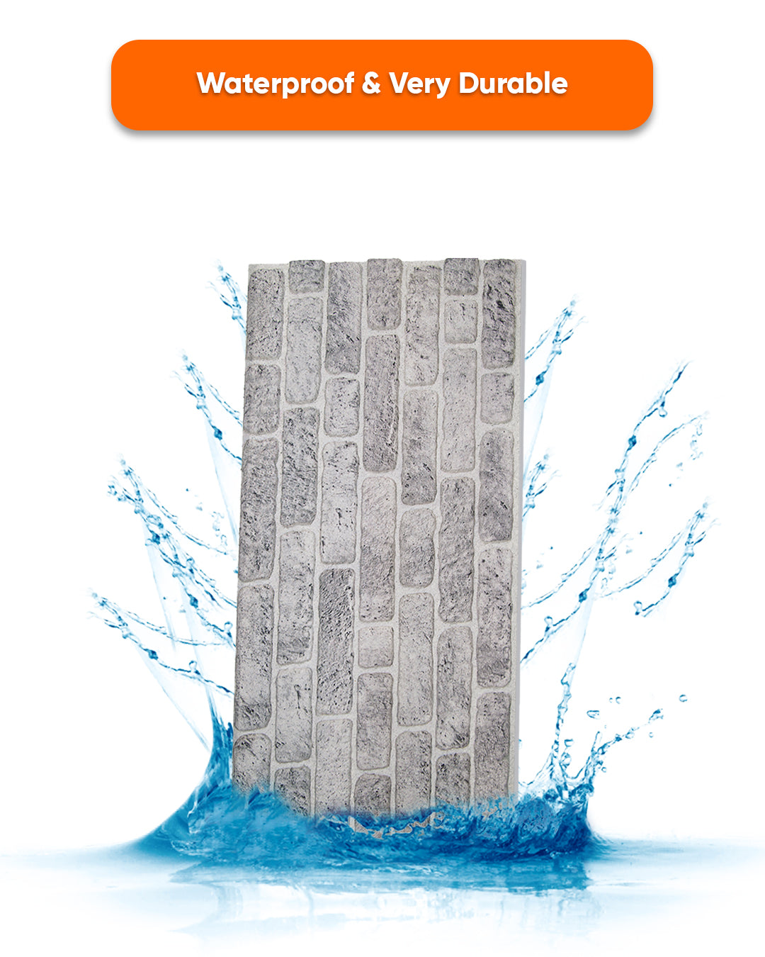 White Grey SL-1702 | 3D Brick Effect Decorative Wall Panels, 20x40in | 3/10/20 Panel Options
