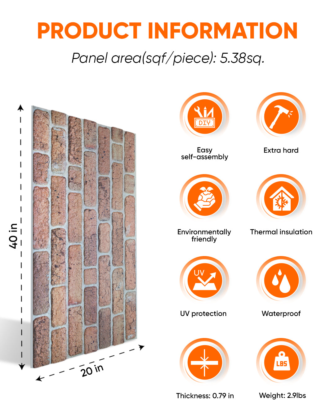 Telegraph Road SL-1812 3D Decorative Wall Panels, Stone Effect