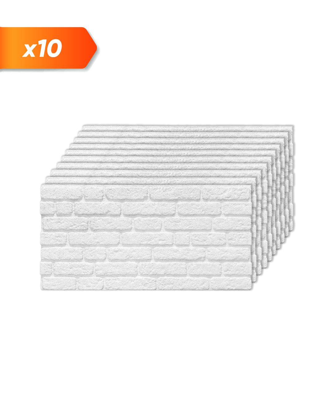 White Snow SL-1900 | 3D Brick Effect Decorative Wall Panels, 20x40in | 3/10/20 Panel Options