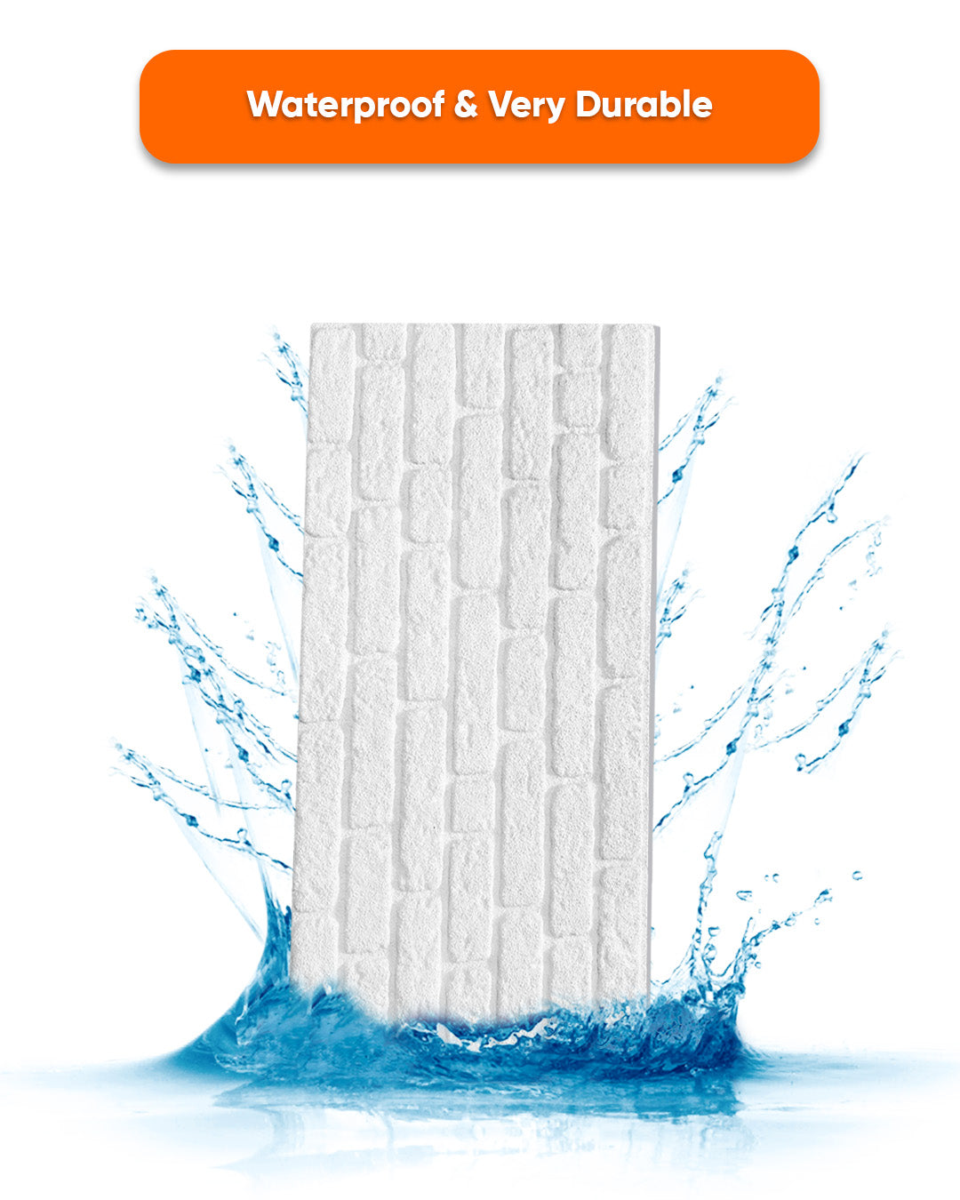 White Snow SL-1900 | 3D Brick Effect Decorative Wall Panels, 20x40in | 3/10/20 Panel Options