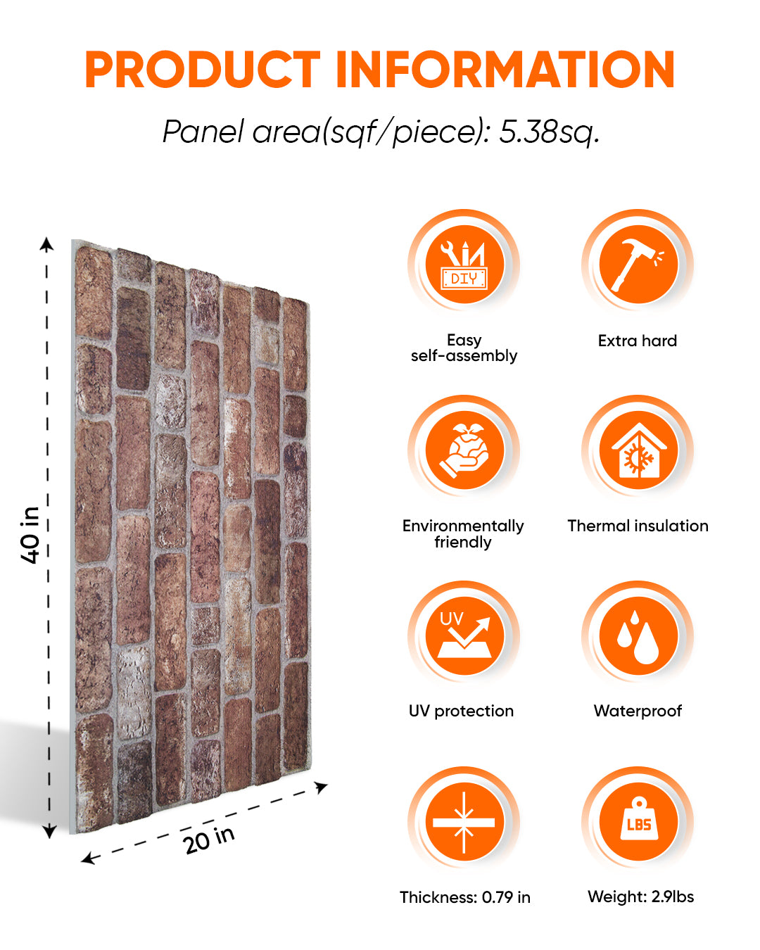 Old Castle SL-1907 3D Decorative Wall Panels, Stone Effect