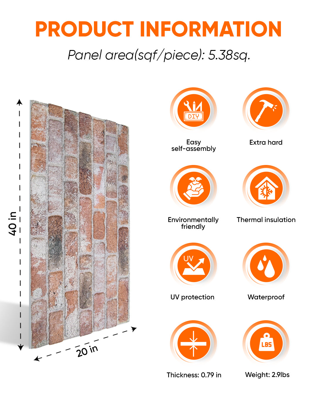 Old Temple SL-1925 3D Decorative Wall Panels, Stone Effect