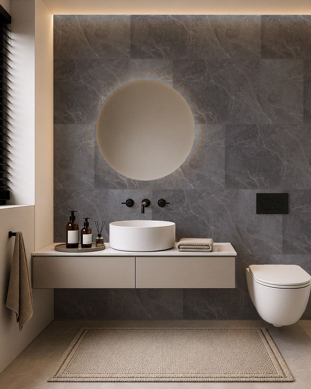 Misty Mountain- Spc Lock System Marble Effect Wall Panel (24 × 46 in) Matte Finish