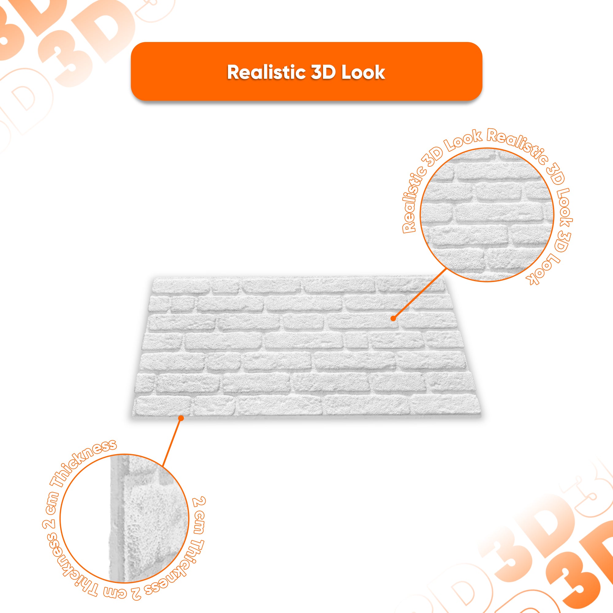 Old Town SL-1703 | 3D Brick Effect Decorative Wall Panels, 20x40in | 3/10/20 Panel Options