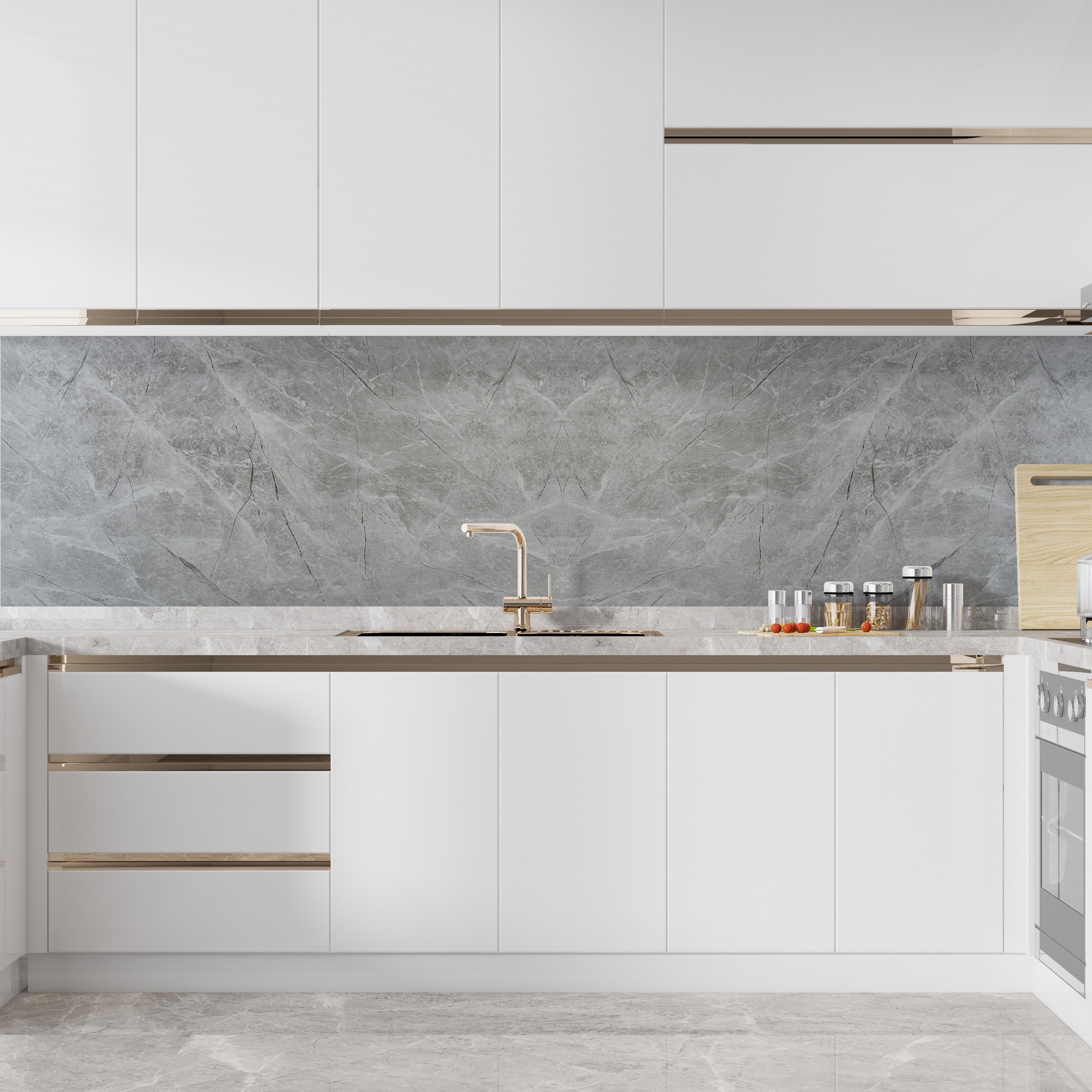 Silver Mist Marble Look Wallpanels (24in x 48in)