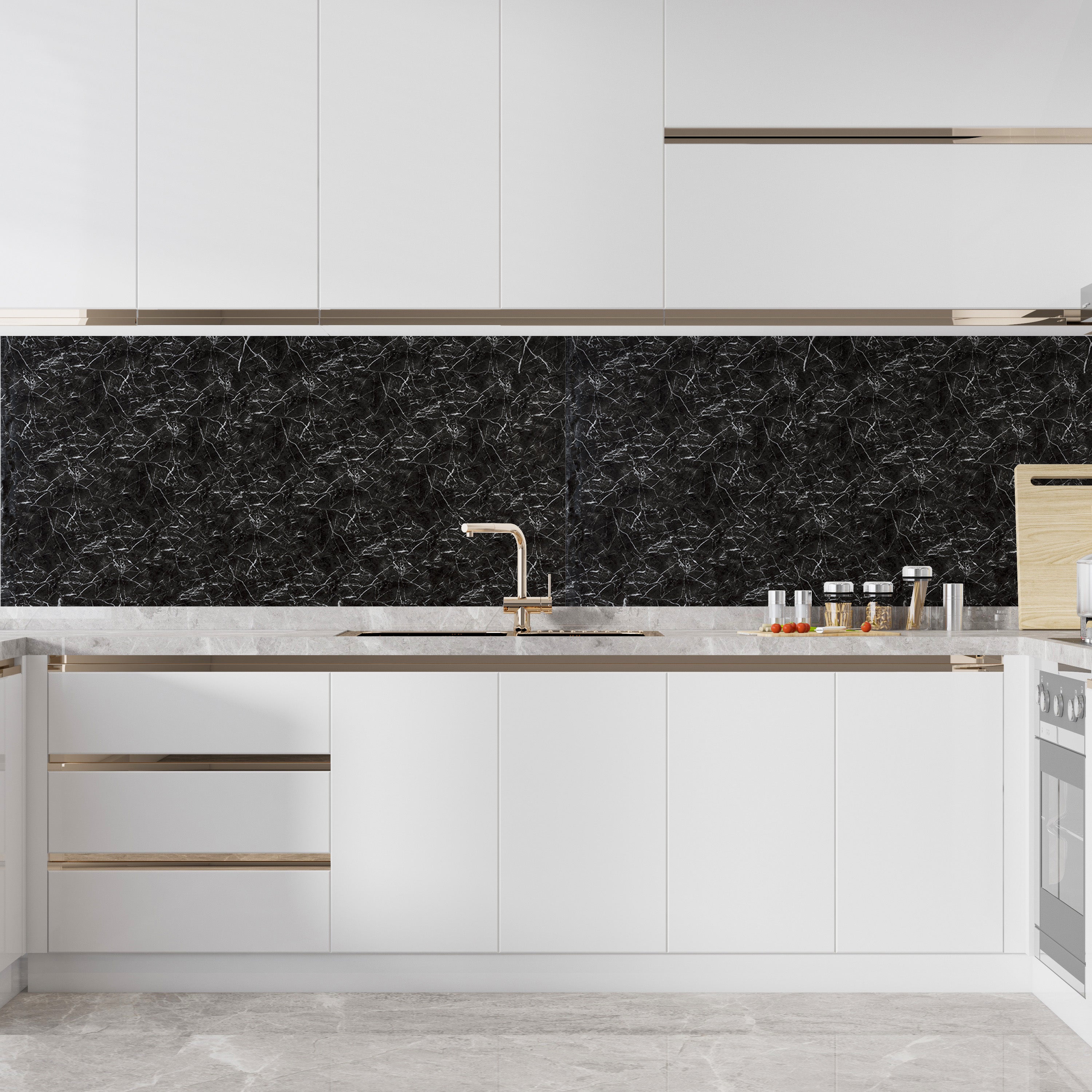 Nightfall Vein Big Marble Look Wallpanels (96in x48in)