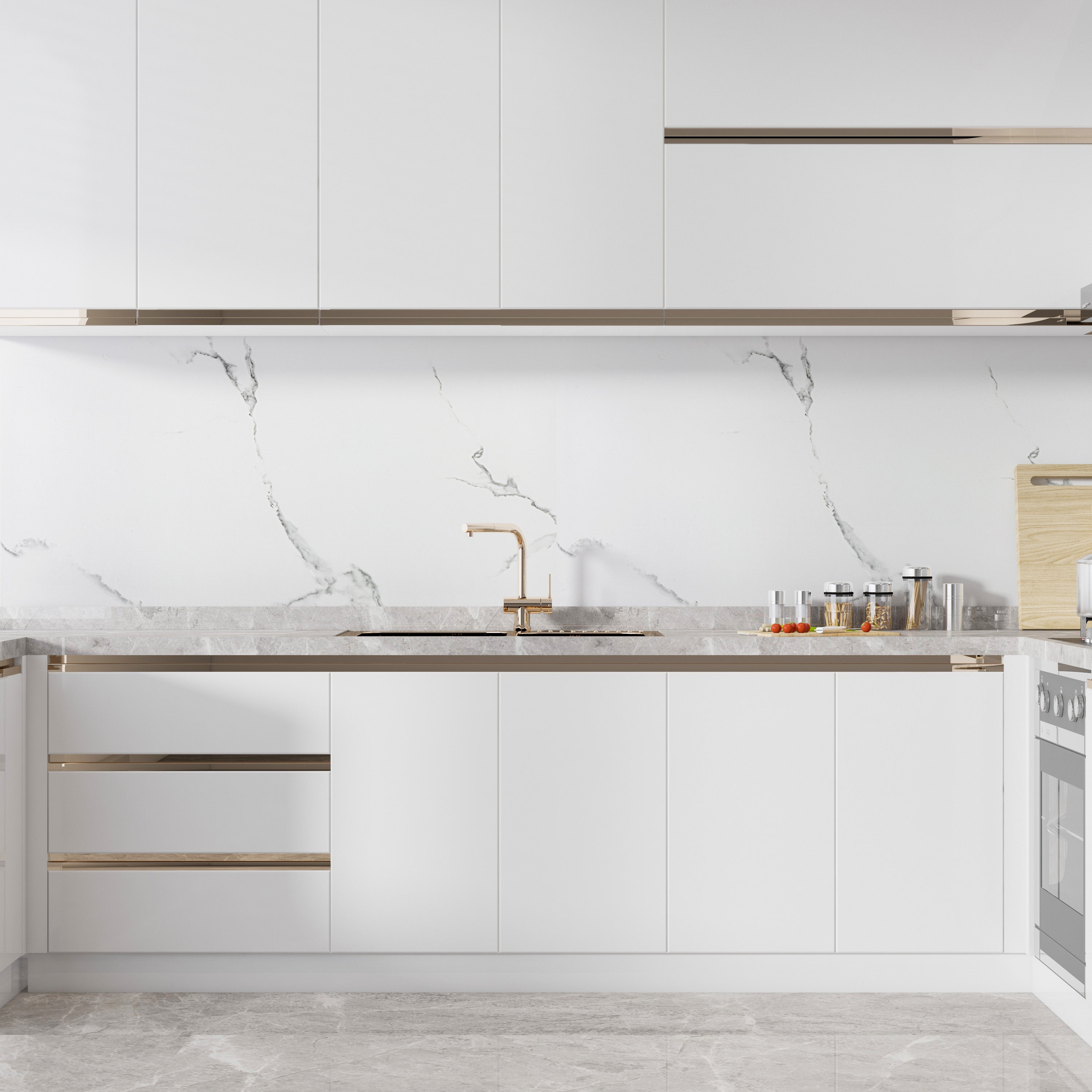 White Serenity Big Marble Look Wallpanels (96in x48in)