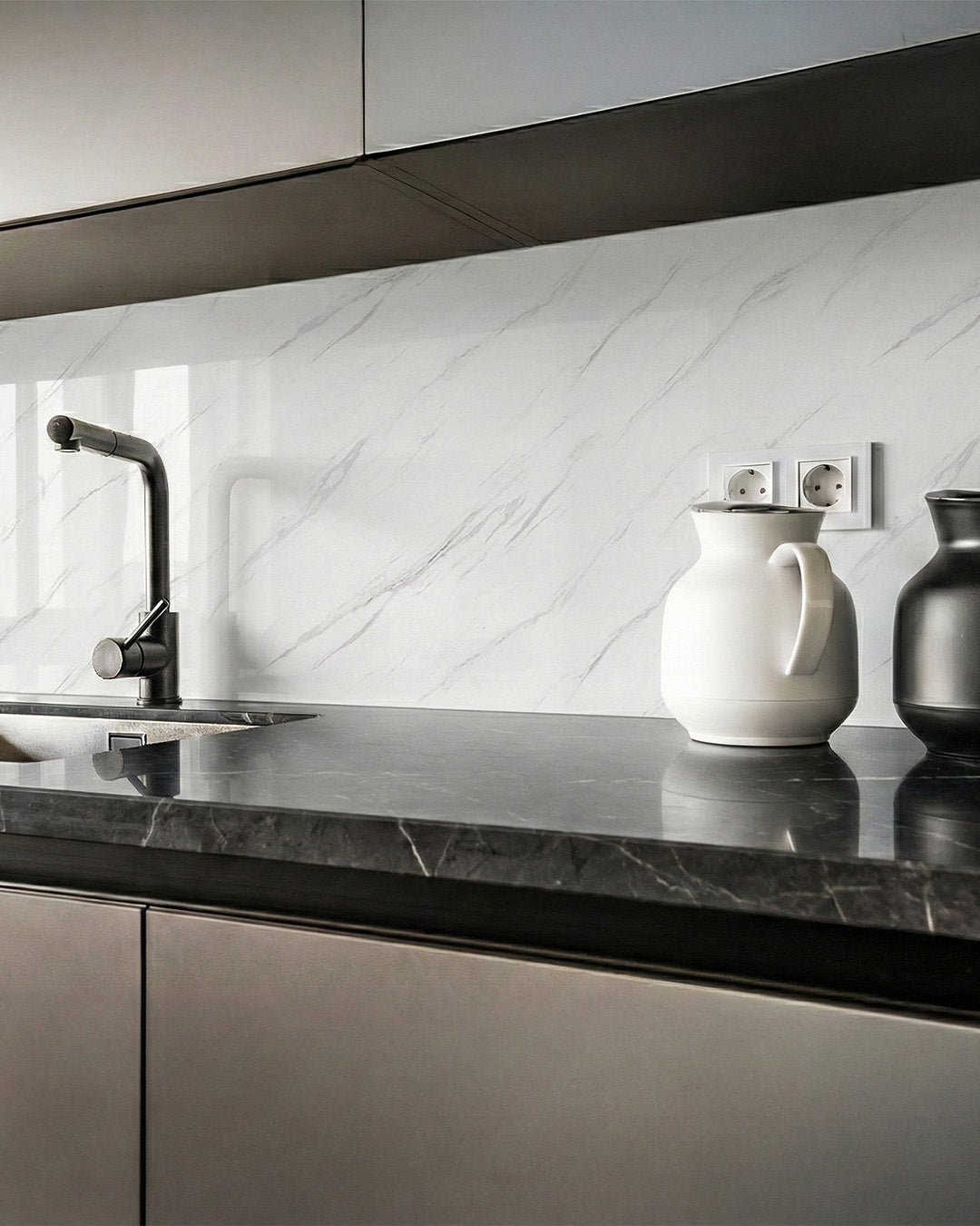 Ice Berg Grey | Marble Look Decorative Wall Panels (24"x45") | 4 Pieces | Alternative to Bathroom & Kitchen Tiles, Shower Wall Panels, Kitchen Backsplash