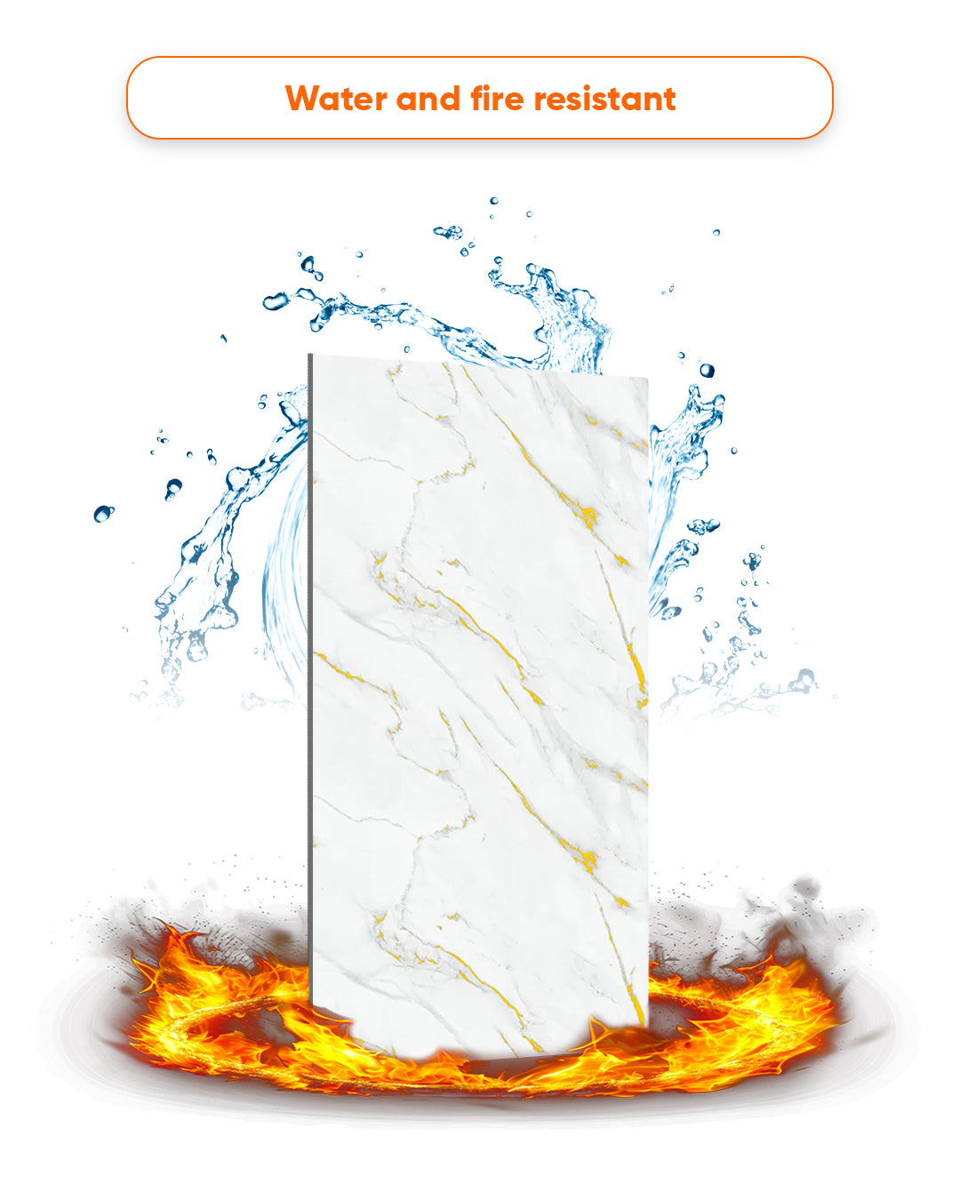 Golden Harmony Marble Look Wallpanels (24in x 48in)