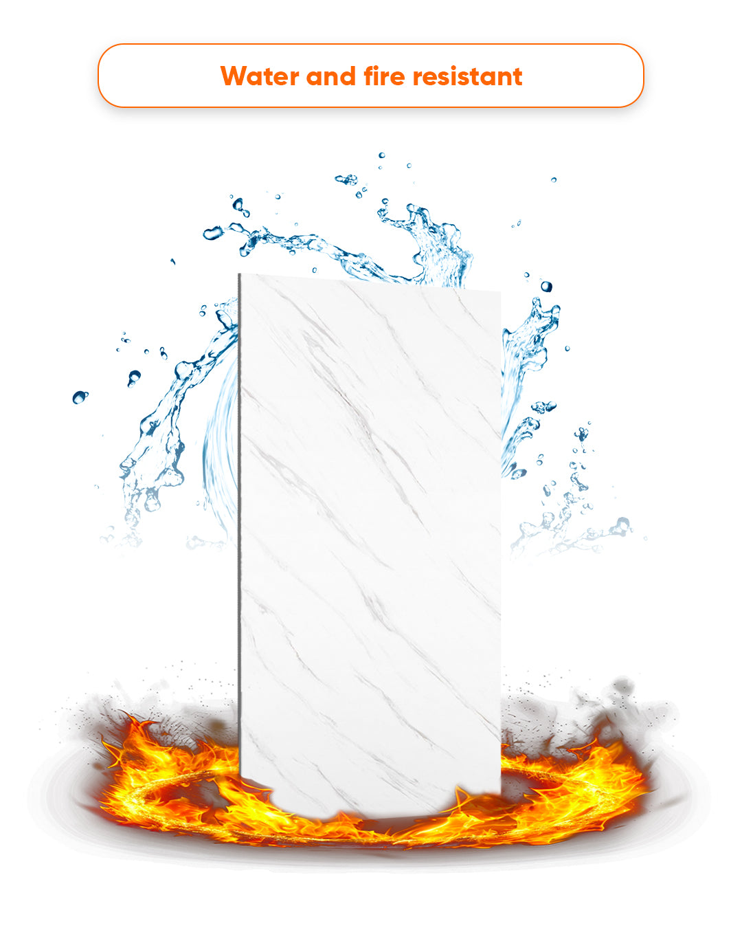 Ice Berg Grey | Marble Look Decorative Wall Panels (24"x45") | 4 Pieces | Alternative to Bathroom & Kitchen Tiles, Shower Wall Panels, Kitchen Backsplash