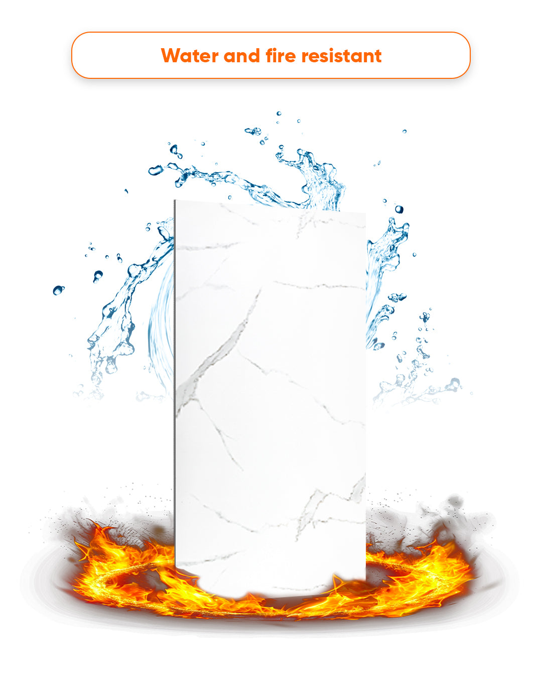 Ivory Cloud Marble Look Wallpanels (24in x 48in)