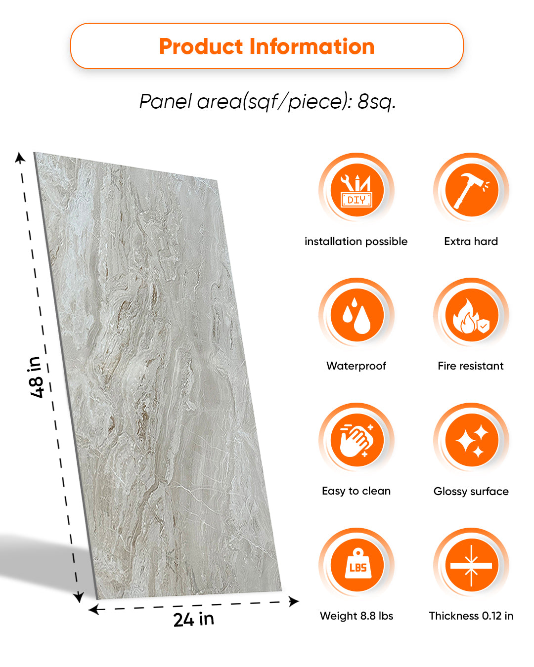 Mars Bubble Marble Look Wallpanels (24in x 48in)