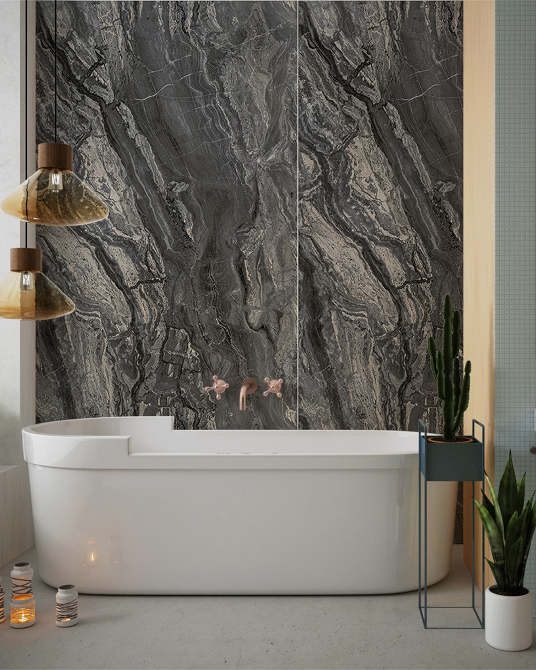 Midnight Vein Big Marble Look Wallpanels (96in x48in)