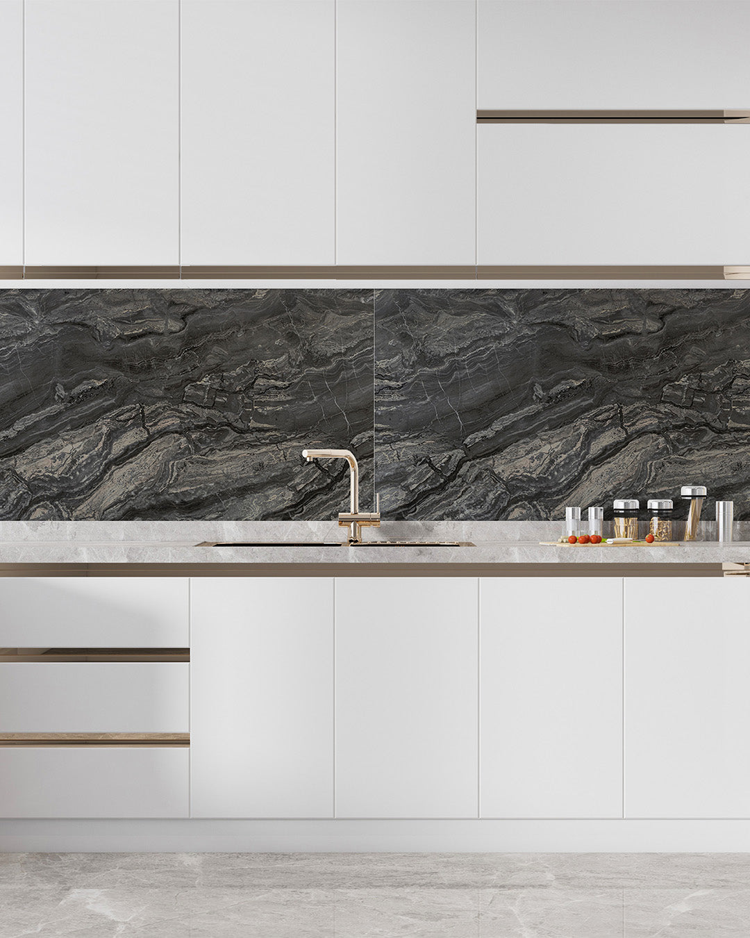 marble様 Adalley C Table Polished Black Marble Four Hands