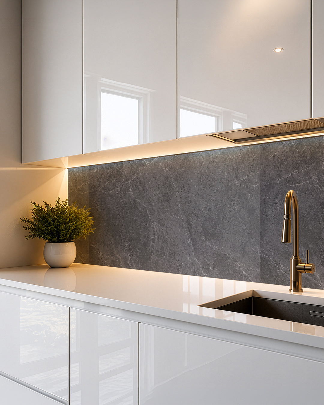 Misty Mountain- Spc Lock System Marble Effect Wall Panel (24 × 46 in) Matte Finish