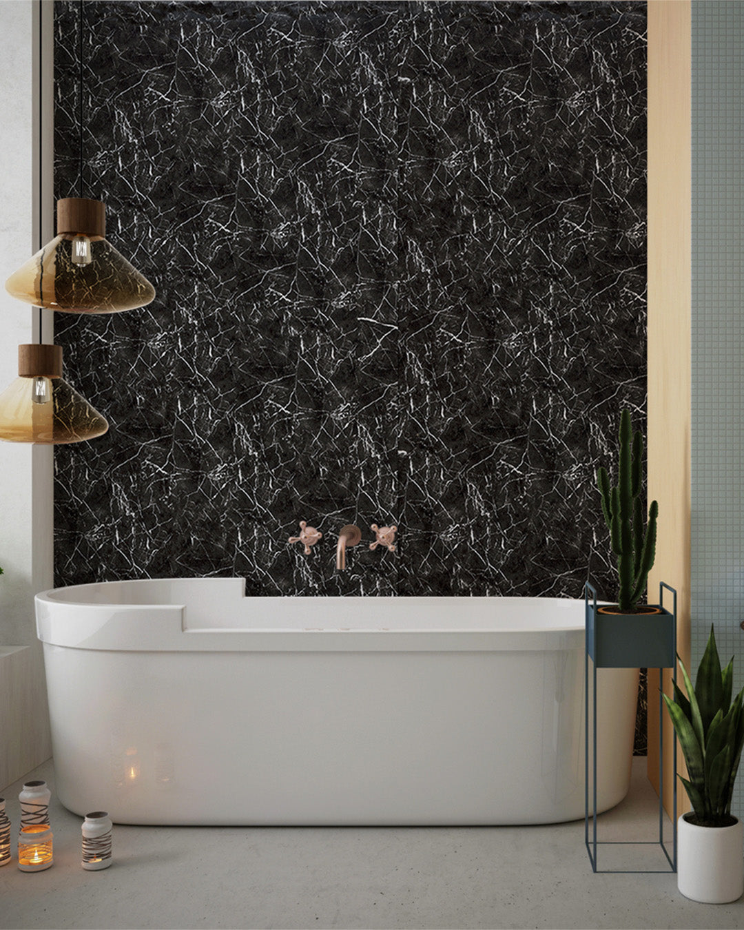 Nightfall Vein Big Marble Look Wallpanels (96in x48in)