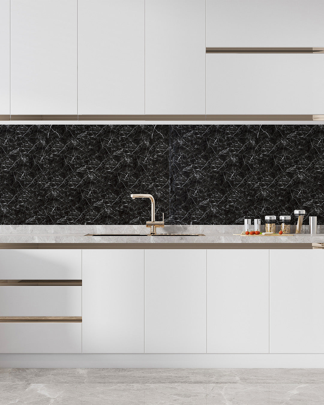 Nightfall Vein Marble Look Wallpanels (24in x 48in)