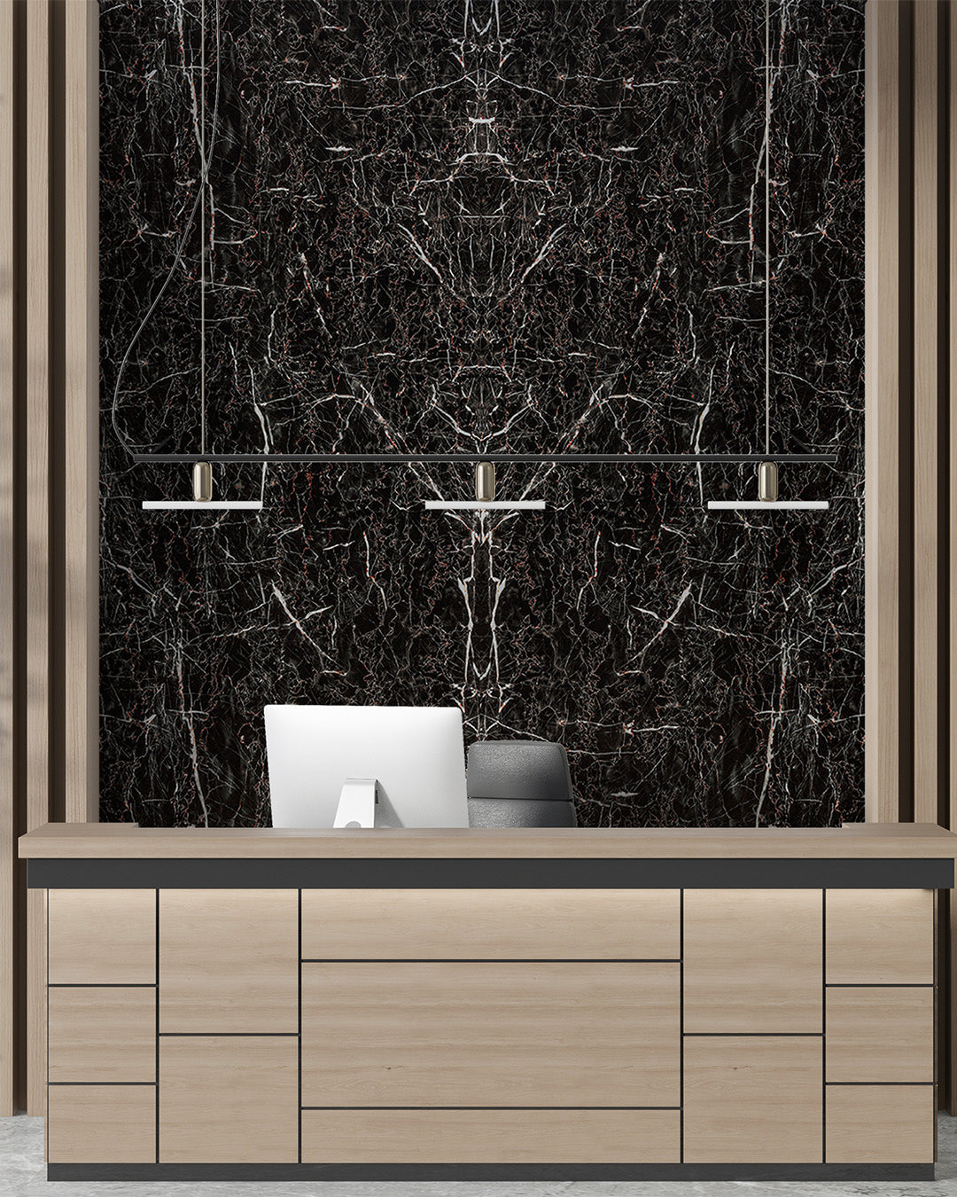 Nightfall Vein Marble Look Wallpanels (24in x 48in)