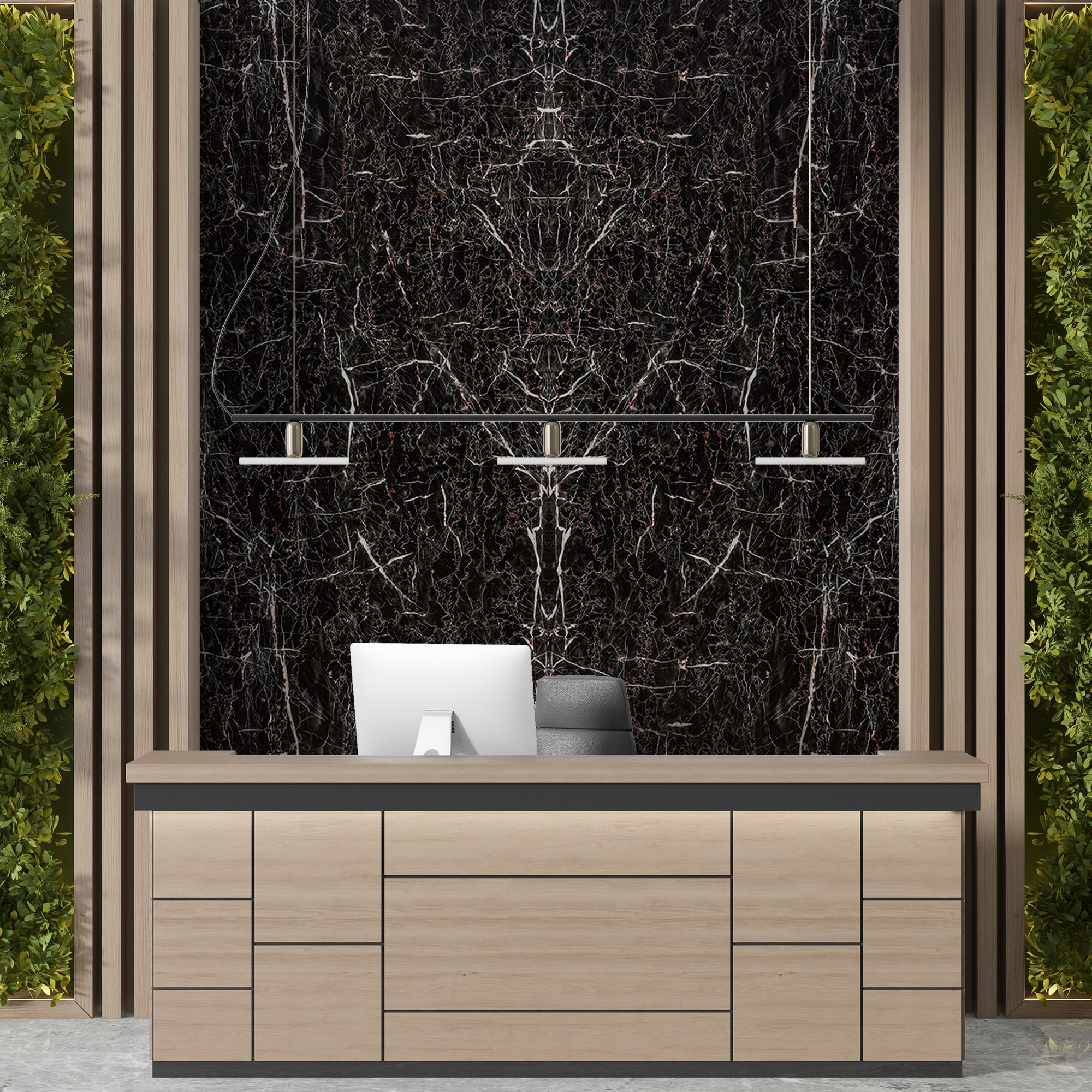 Nightfail Vein Marble Look Wallpanels (24in x 48in)
